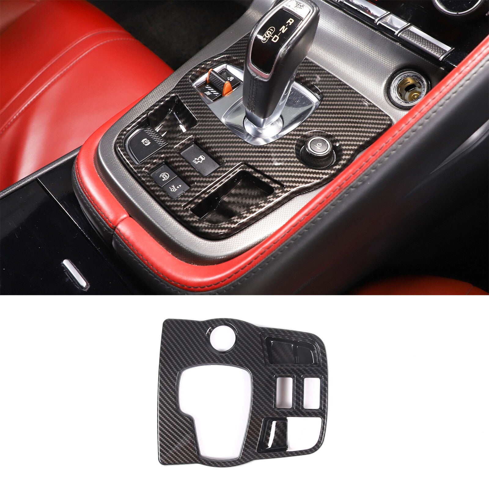 ABS Red Center Center Cupholder Panel Trim Cover for Corvette C7 2014-2019- v