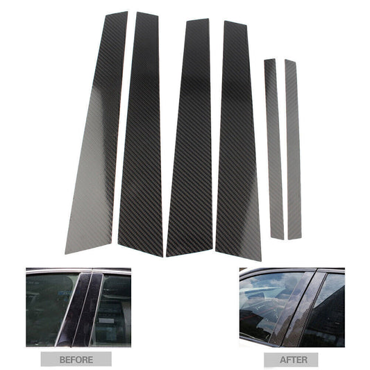 Carbon Fiber Car Window B Pillar Trim Cover Fit for BMW 3 Series for BMW E46 1998-2004