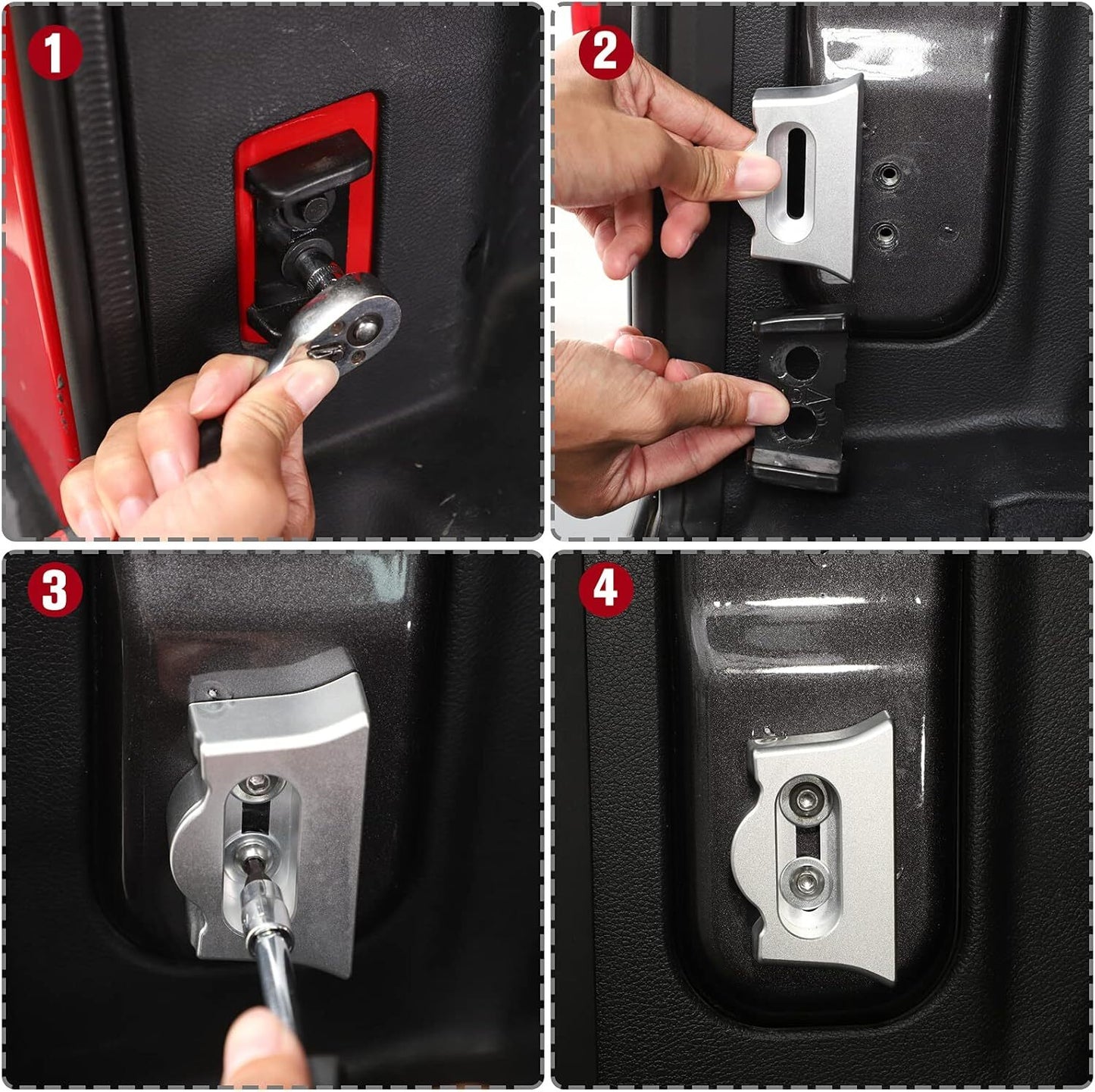 Tailgate Limiter Latch Stop Bumper for18-22 for Jeep for Wrangler JL JLU Red Accessory Q