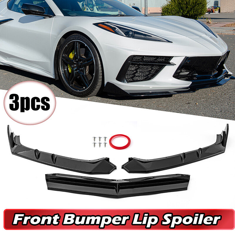 Winglet for Chevrolet for Corvette C8 Z51 Front Bumper Lip Splitter - Black Q
