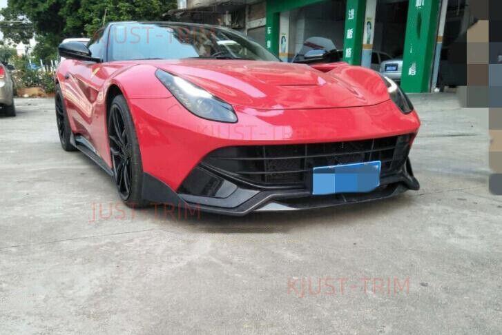 FOR 13-17 for Ferrari F12 True Carbon Fiber Front Lip Bumper Diverter Diffusion trim Q