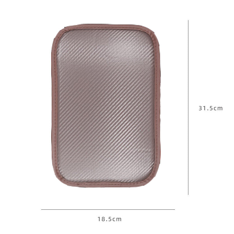 1Pc Carbon Fiber Car Center Console Armrest Mat Pad Cover New Accessory Brown