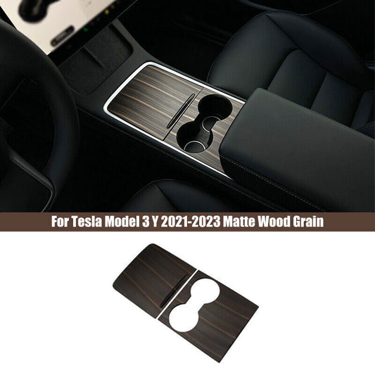 for Tesla Model 3/Y 2021-23 Matte Wood Grain Console Gear Shift Panel Frame Trim