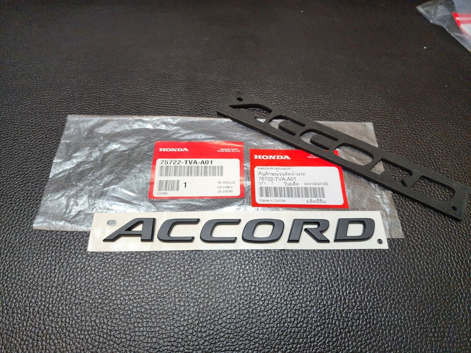 SET H+ Accord Matt Black LOGO EMBLEM BADGE for HONDA Accord G10 2019-2022