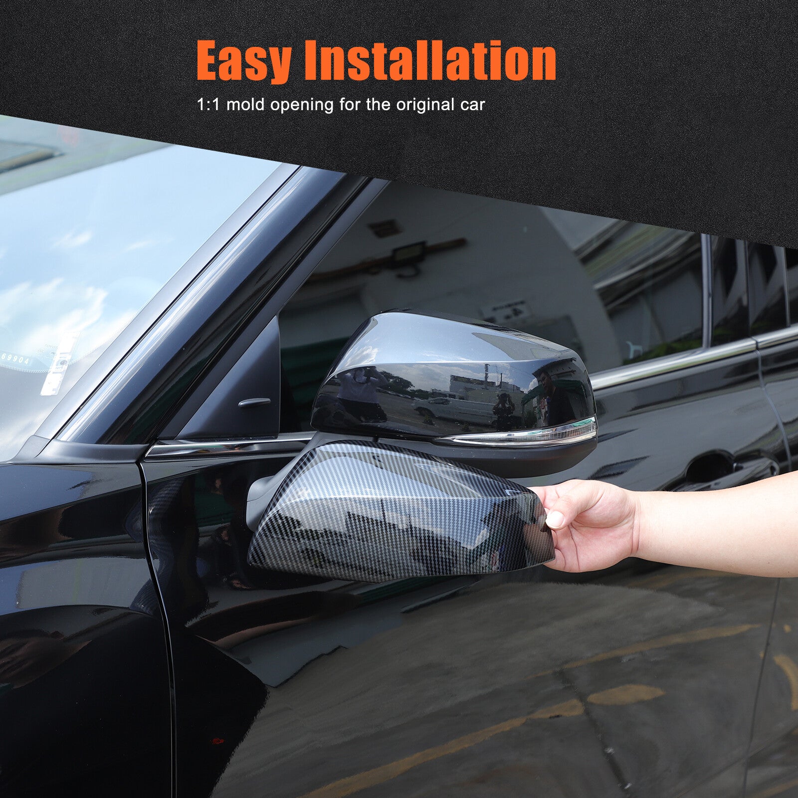 Carbon fiber side mirror trim covers for 2024 Grand Highlander n