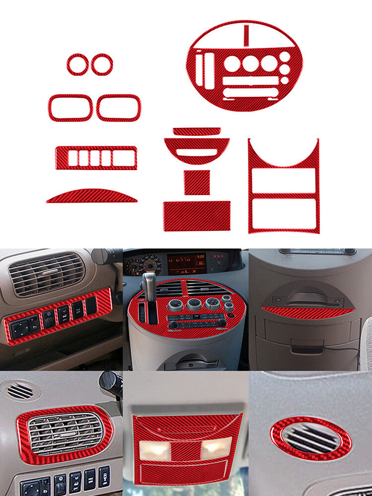 Red Carbon Fiber Climate Control Console Surround For Outlander 14-16 v