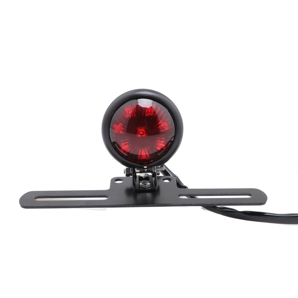Black for Mini Bates Style LED Tail Brake Light For Bobber Chopper Cafe Racer Custom Q