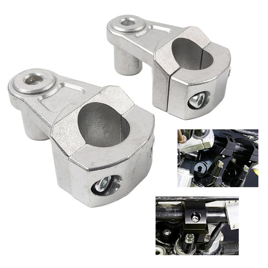 Silver Motorcycle HandleBar 7/8 22mm to 11/8 28mm Fat Bar Mount Clamps Riser Q