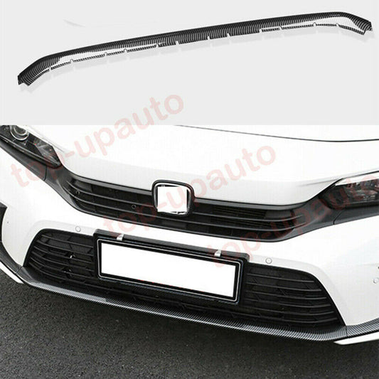 for Honda for Civic 2022-2023 Carbon Fiber ABS Front Bumper Bottom Grille Trim Strip