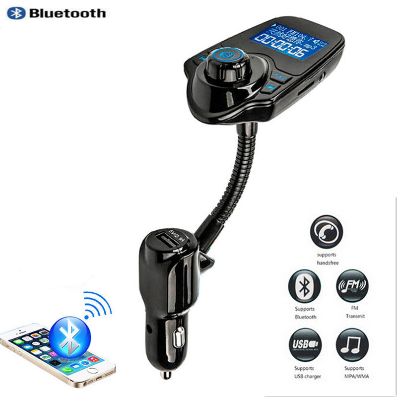 Car Wireless Bluetooth Blue LCD MP3 Player FM Transmitter Handsfree USB Charger
