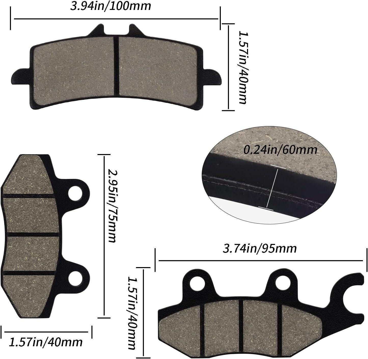 Front and Rear Brake Pads for Kawasaki 1000 SX H2 SE ZX1002 DKF 2019 2020