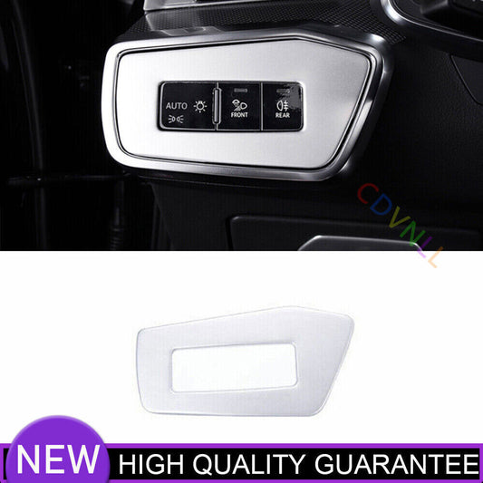 for Audi A6 A7 2019-2024 Silver Steel Headlight Lamp Switch Panel Cover Trim 1P