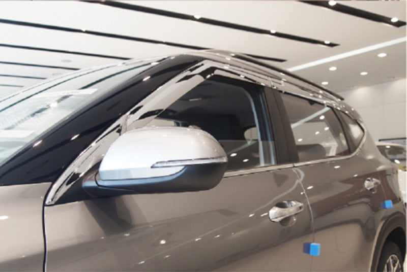 for Kia Seltos 2020-24 Chrome Window Visor Vent Shades Sun Rain Guard Deflectors