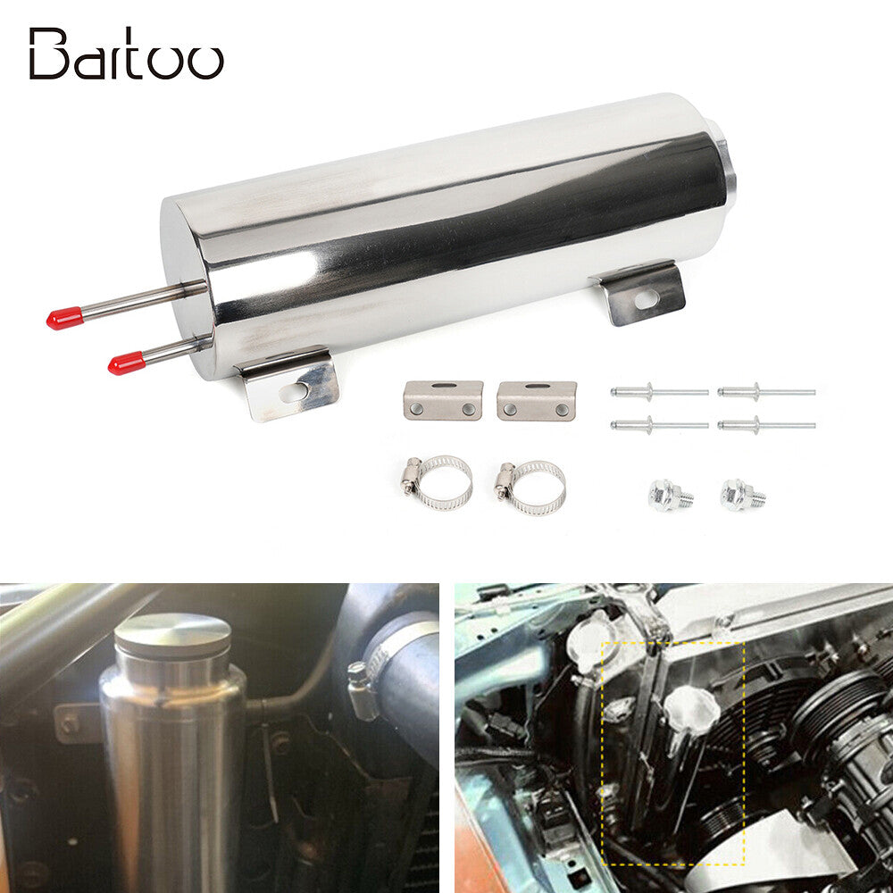 3 X 9 32OZ Polished Stainless Steel Radiator Coolant Over Flow Puke Tank Can