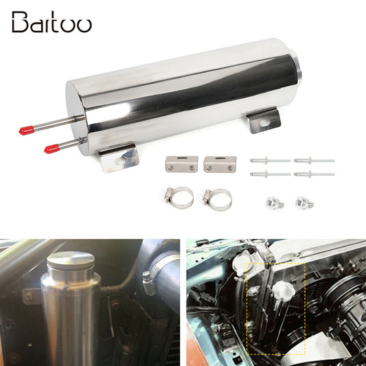3 X 9 32OZ Polished Stainless Steel Radiator Coolant Over Flow Puke Tank Can