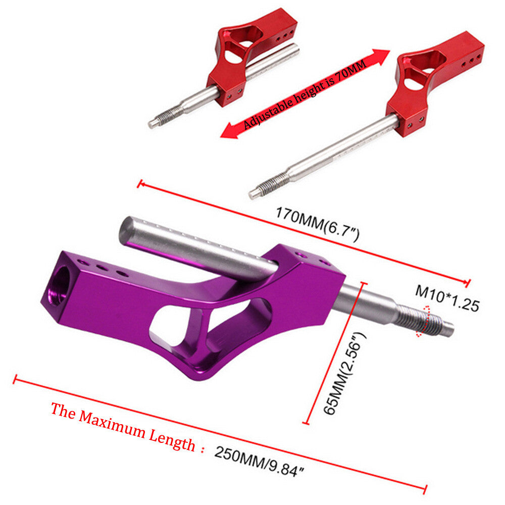 Red Aluminum Shift Knob Extension Adjustable Height Lever Extender Gear Shifter