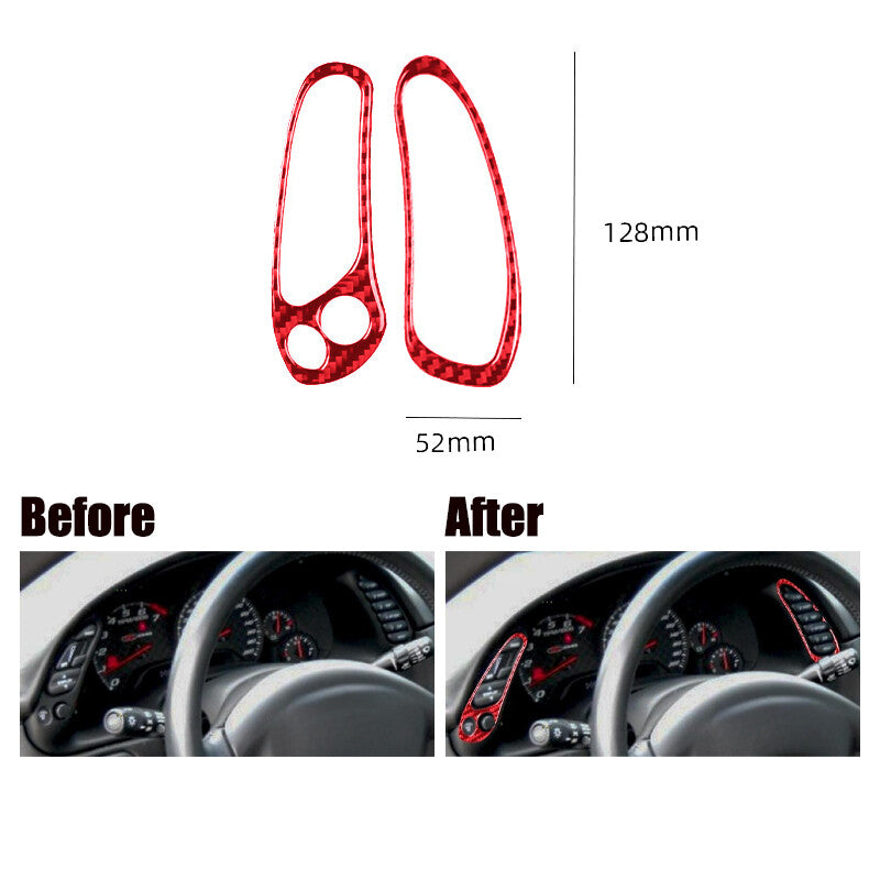 Carbon fiber car dashboard side clip decorative stickers for Corvette C5- n