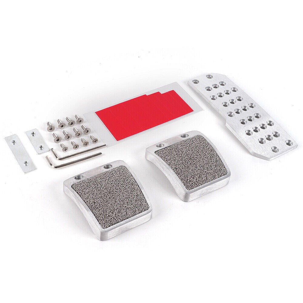 Silver Racing Pedal Kit Foot Rest Accelerator Brake Pedal Clutch Pedals Q