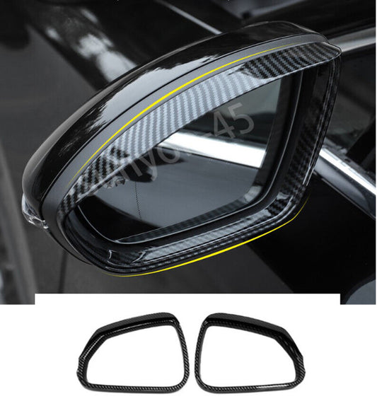 for BMW X1 2023-2025 ABS Carbon Rear View Mirror Rain Eyebrow Frame Cover Trims