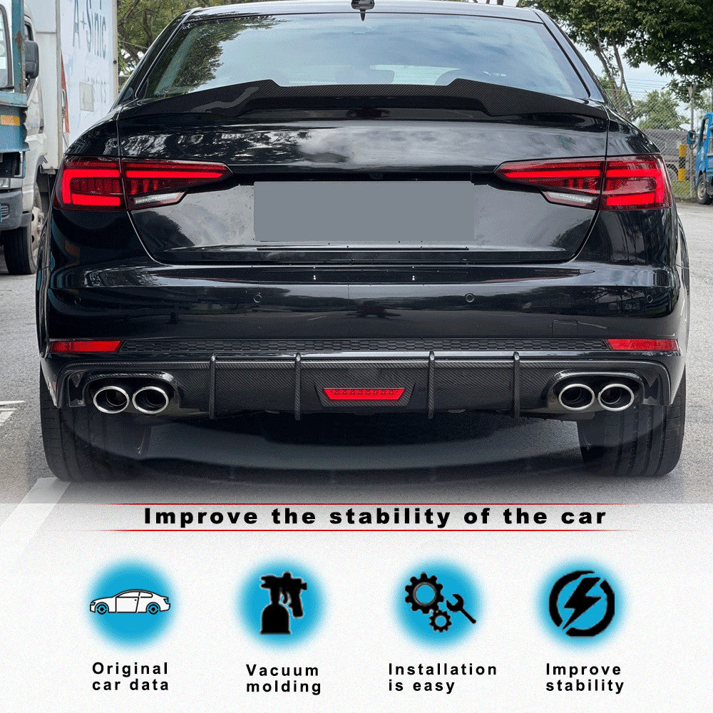 for Audi A4 /A4-Sline/S4 Sedan 2017-20 Carbon Fiber Rear Trunk Spoiler Boot Wing