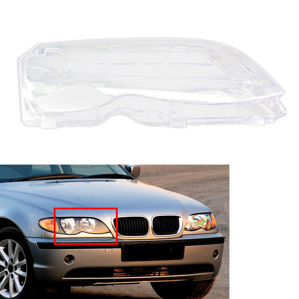 Front Headlight Lens Cover Right for BMW 3 Series E46 4 Door 2002-05 Transparent