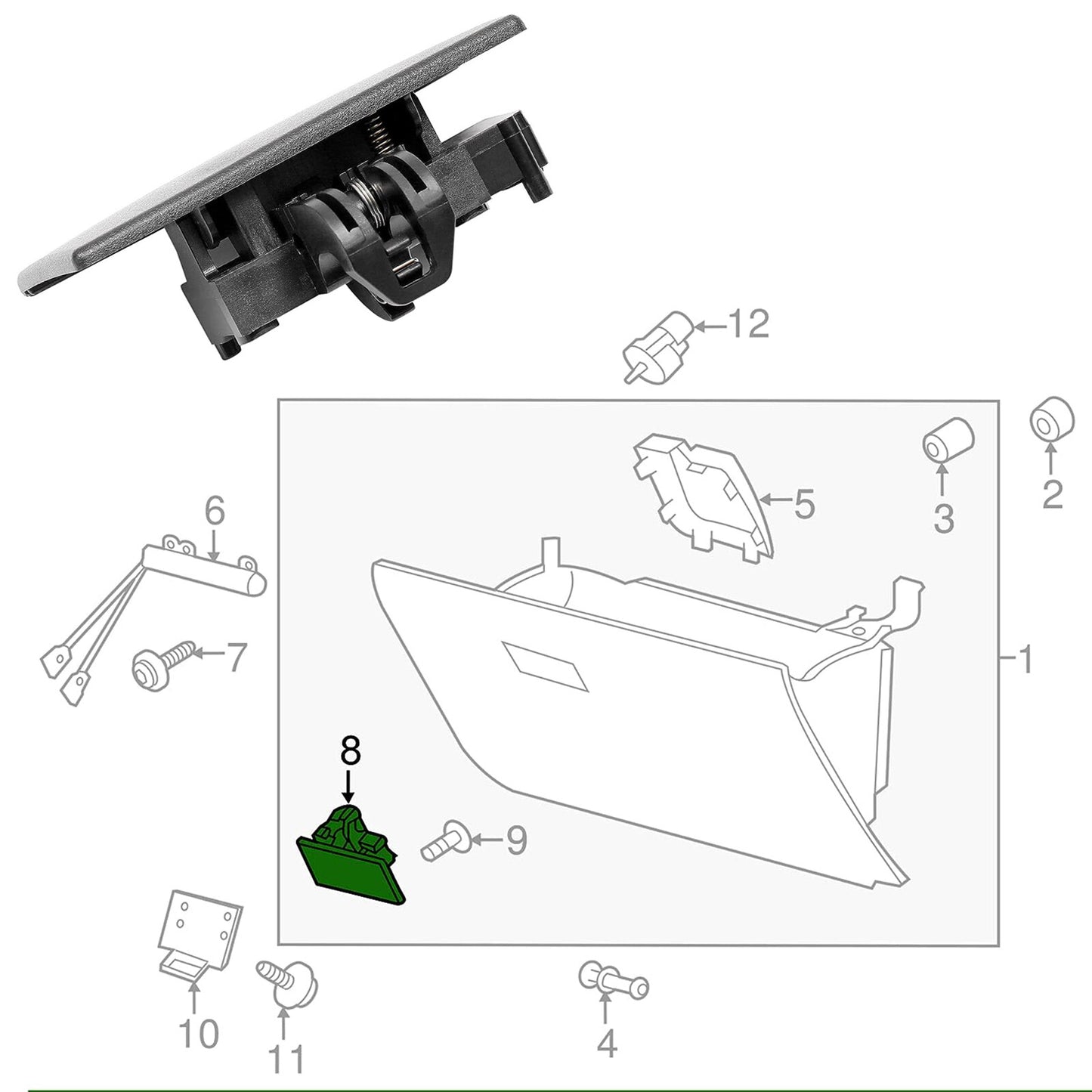 Glove Box Latch Lock Compartment Handle Lid Black For 2009-2014  for ford  F-150 F150 Q