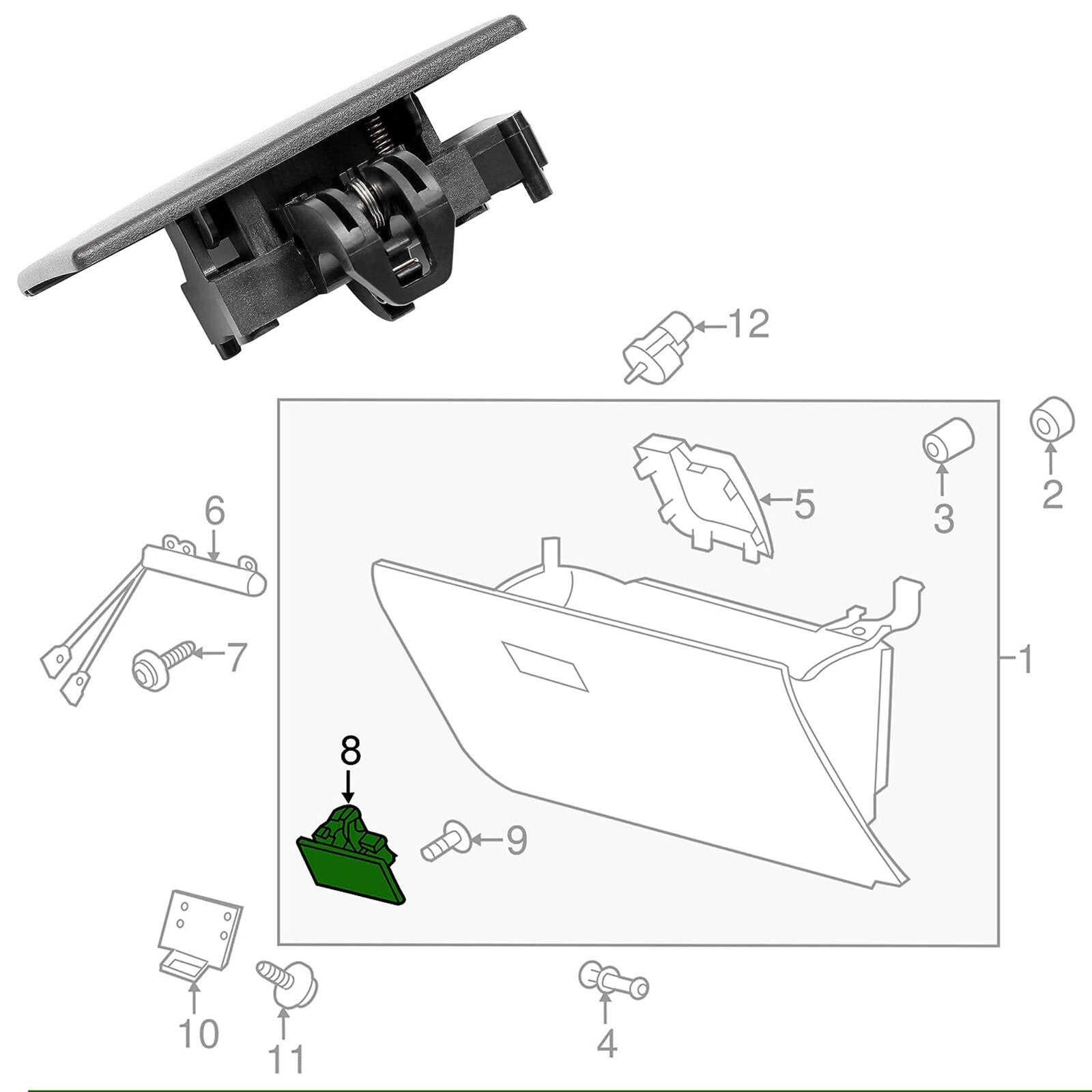 Glove Box Latch Lock Compartment Handle Lid Black For 2009-2014  for ford  F-150 F150 Q