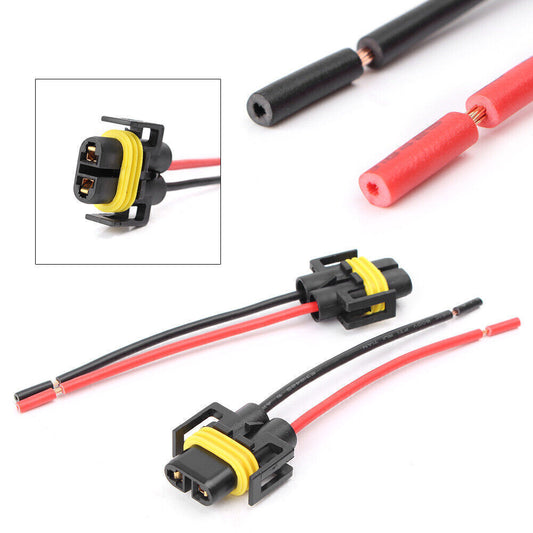 2x H11 H8 880 881 Female Adapter Wiring Harness Socket For Headlights Fog Lights