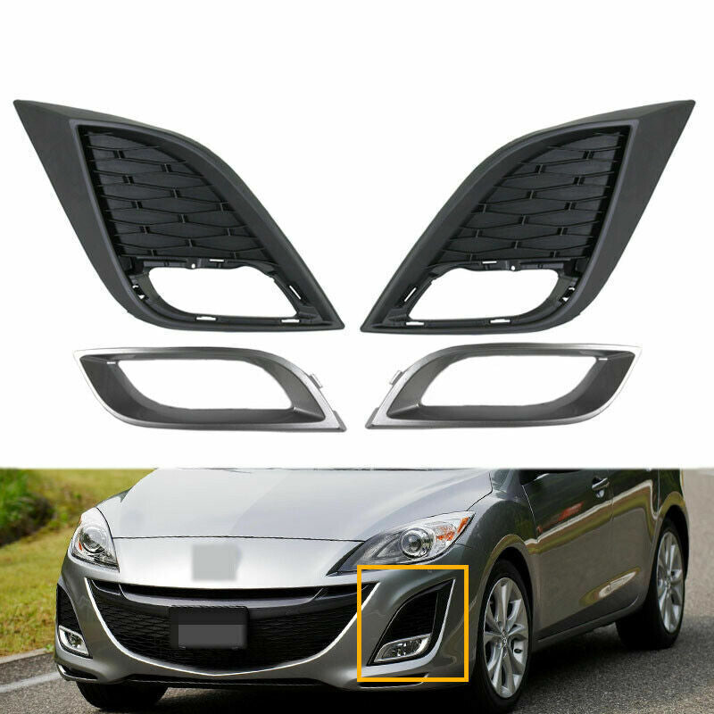 for MAZDA 3 2010 2011 Left & Right Side Front Bumper Fog Light Grill Cover v
