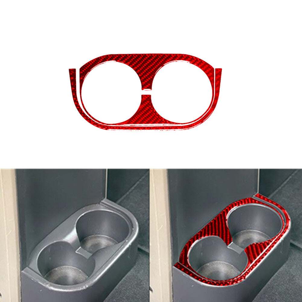 Red Carbon Fiber Rear Cup Holder (2DR) Cover For Colorado 2004-12/ for canyon 2005-12 v