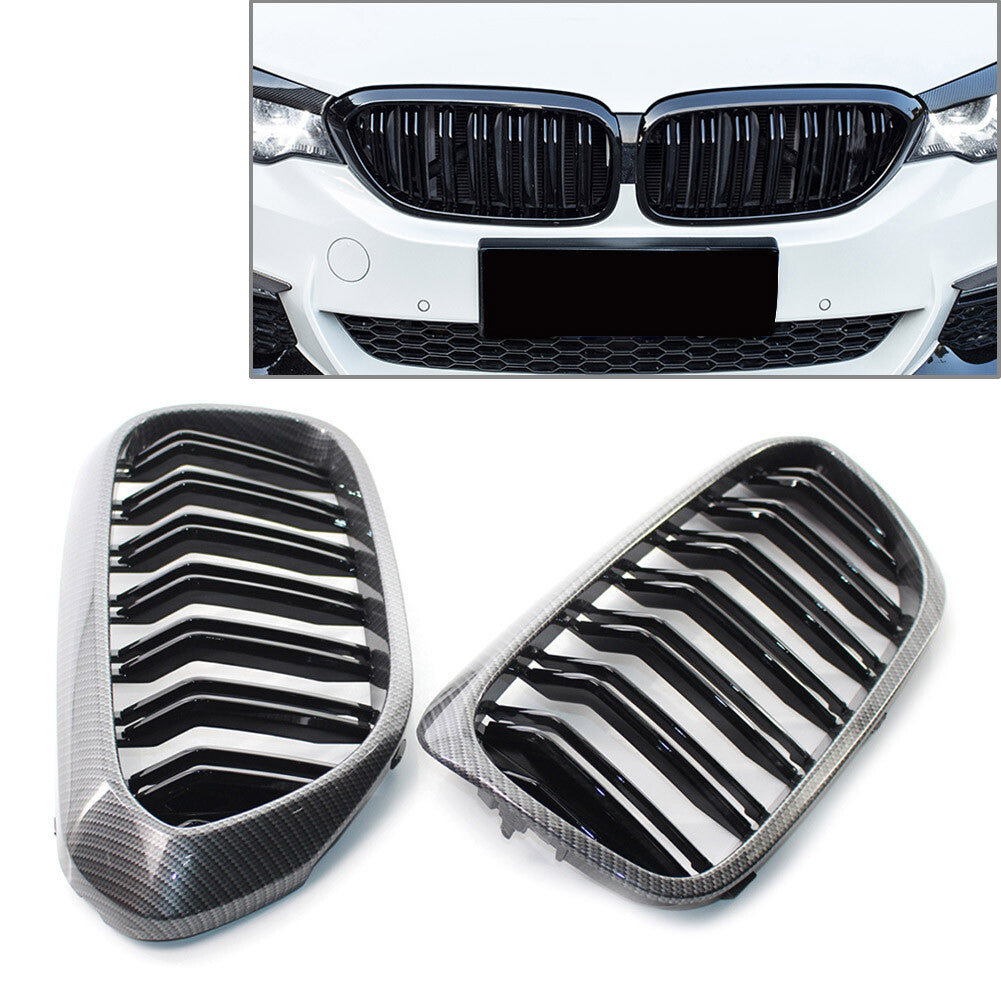 Front Grille Carbon Fiber Style for BMW 5 Series G30 G31 G38 530i 540i 2017-2019