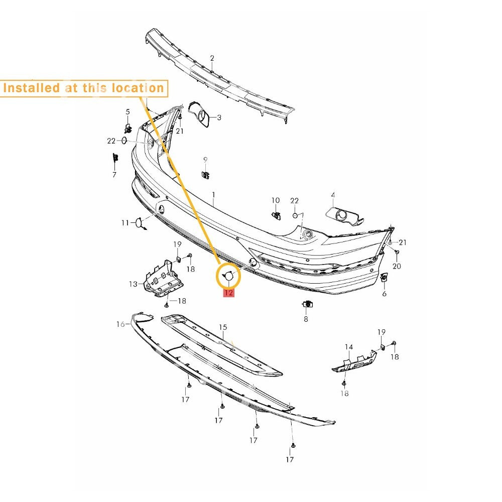 Suitable for Bentley for Bentayga right-hand rear bumper visor mount Equipment Manufacturer: 36A807442B