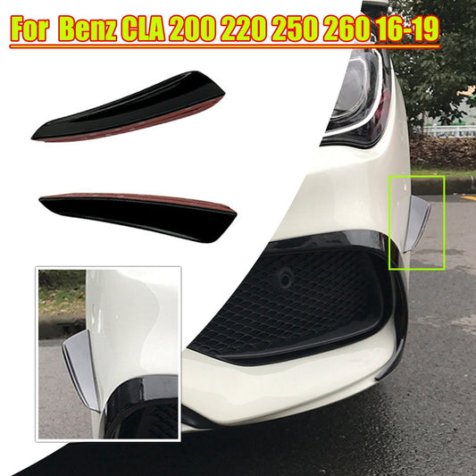 Front Bumper Side Canards Fin Cover Trims for Benz CLA CLA200 220 250 2016-2019 Q