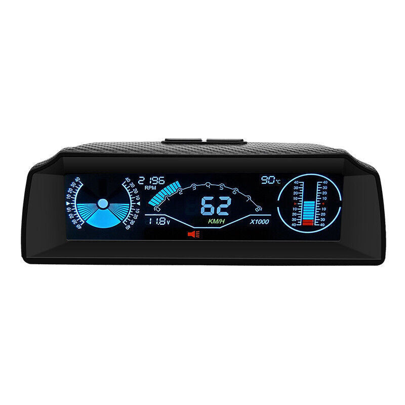 OBD2 Car Dash Head Up Display Speedometer for Smart Slope Meter Inclinometer Compass v