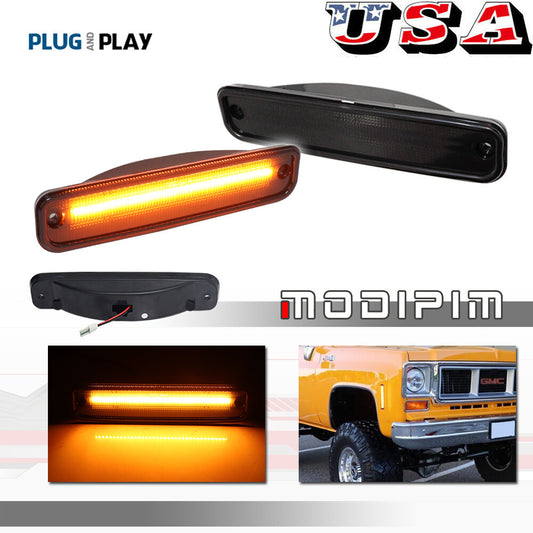 Amber LED side marker lights suitable for 73-80 Blazer for GMC Jimmy, Pickup, and Suburban- v
