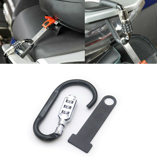 Motorcycle Dirt Bike Black Helmet Security Lock And T-bar Tool for Harley for Honda Q