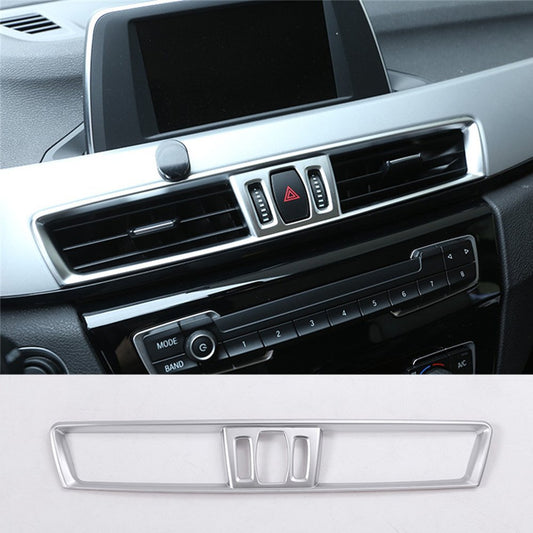 Silver ABS Inner Center Air Vent Outlet Panel Cover for BMW X1 X2 F48 2016-2021