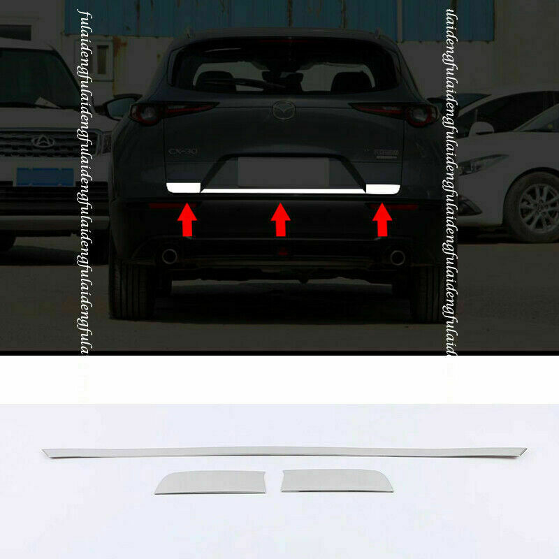for Mazda CX-30 2020-2022 CHROME REAR TRUNK TAIL GATE DOOR LID TRIM STRIPS STEEL