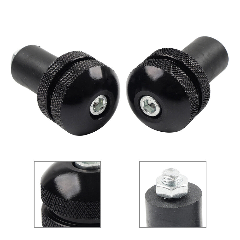 Universal 7/8 Motorcycle Handlebar Grips Bar End Cap Plug Slider Black Q