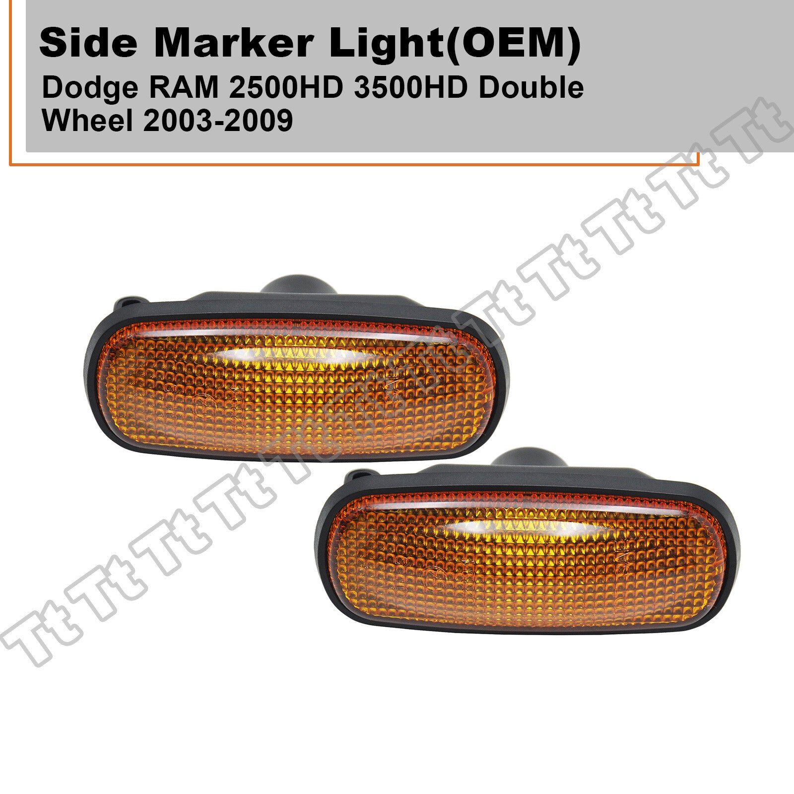 Side Marker Light Housing Amber Lens For 2003 - 2009 Dodoge for Ram 2500HD 3500HD - v