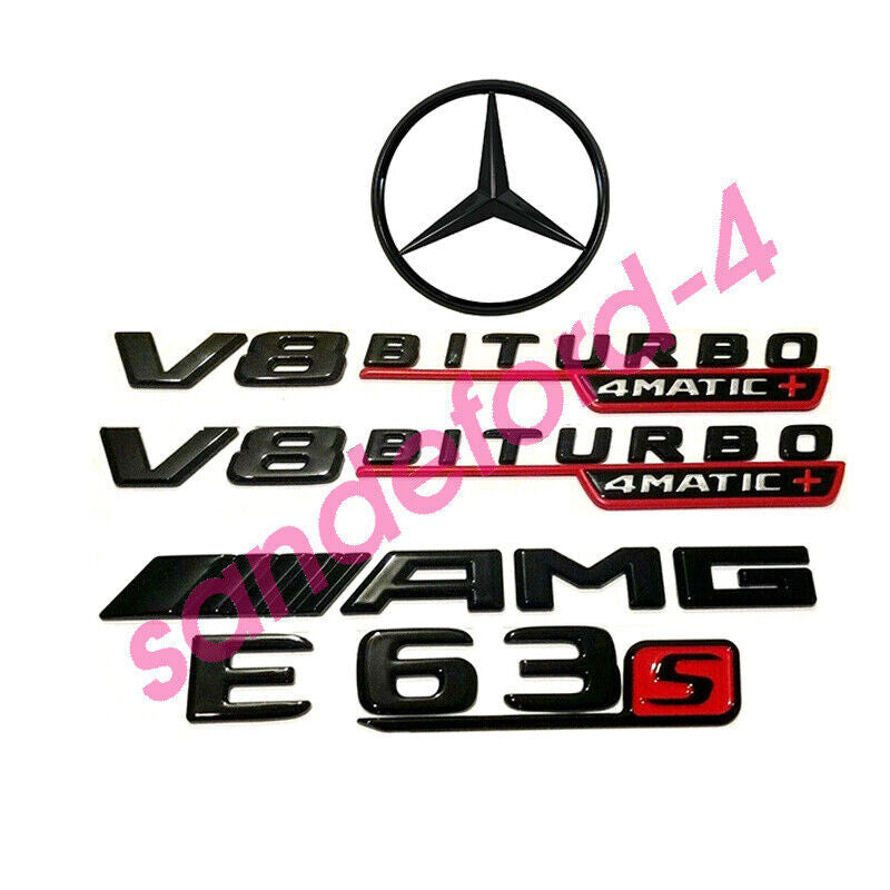 E63S AMG V8 BITURBO 4MATIC+ Star Badge Black Badge Combo Set for Mercedes W213