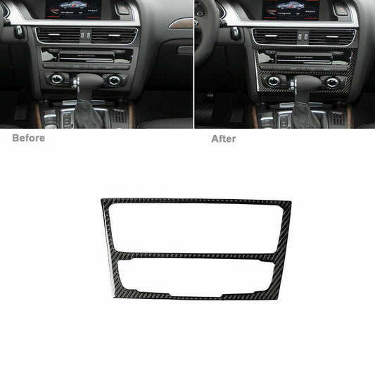 Carbon Fiber Console CD Panel Sticker Trim Fit for Audi for A4 B8 for A5 Q5 B7 2009-2016