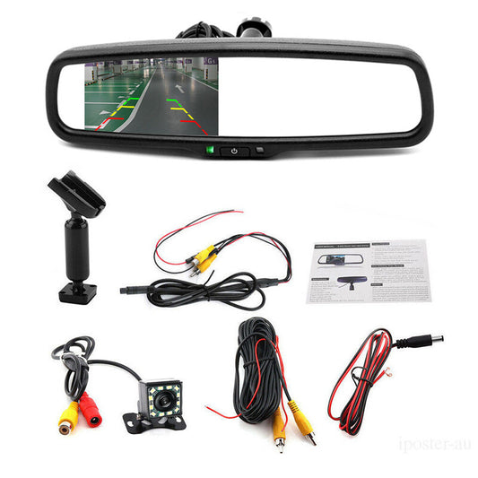 4.3-inch High-Definition TFT LCD Car Dimming Rearview Mirror Monitor with 12 Rear LED Cameras ( ) n