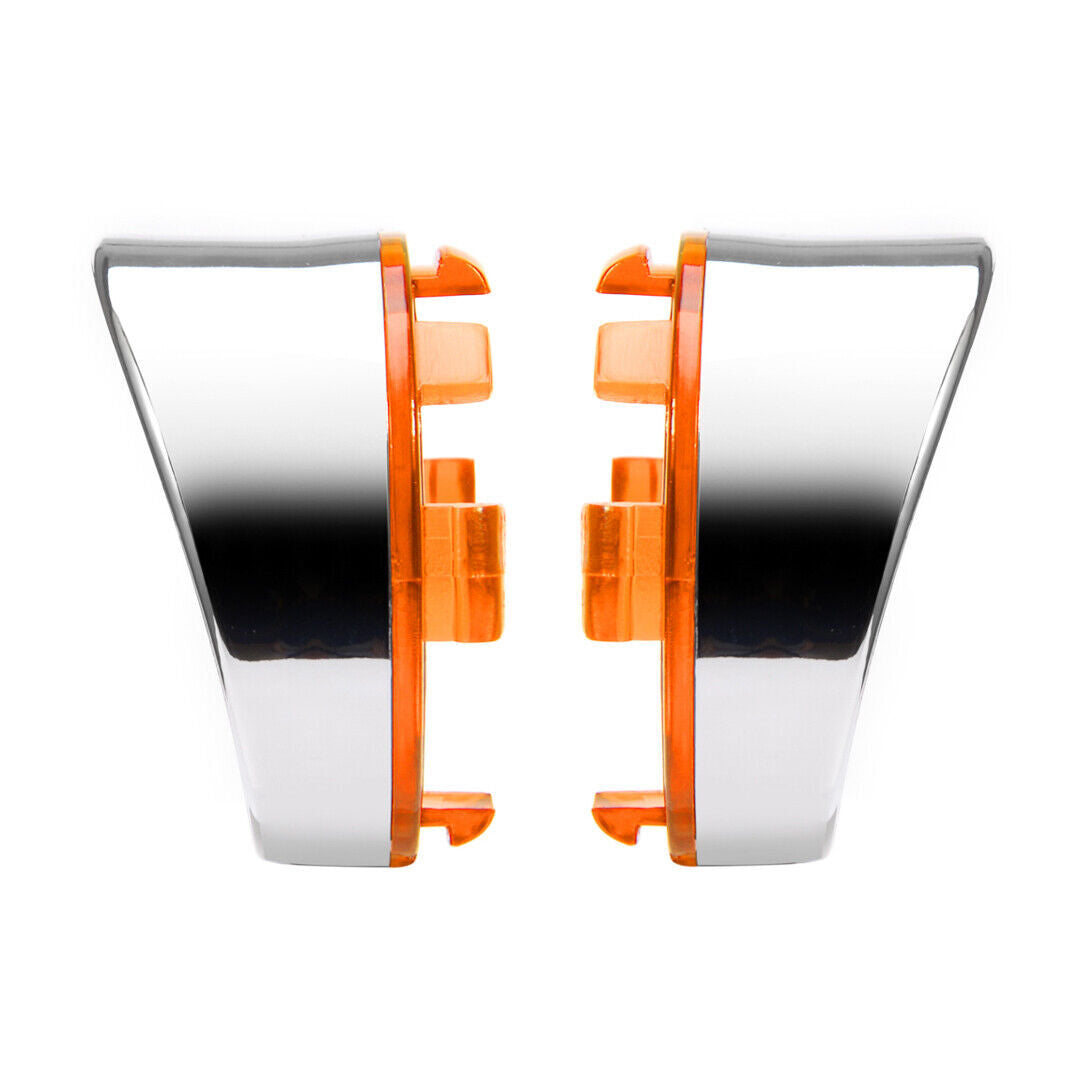Amber turn signal light lens cover bezel sun visor for Harley Road King Softail- n