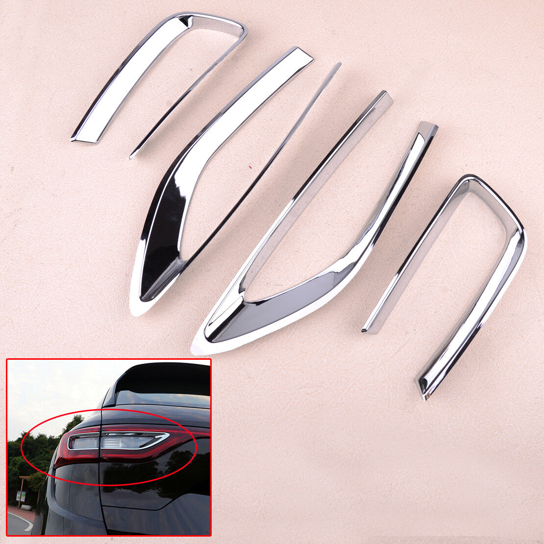 ABS for CHRome Car Rear Tail Light Decorative Cover Fit for Koleos 2017-2020 v
