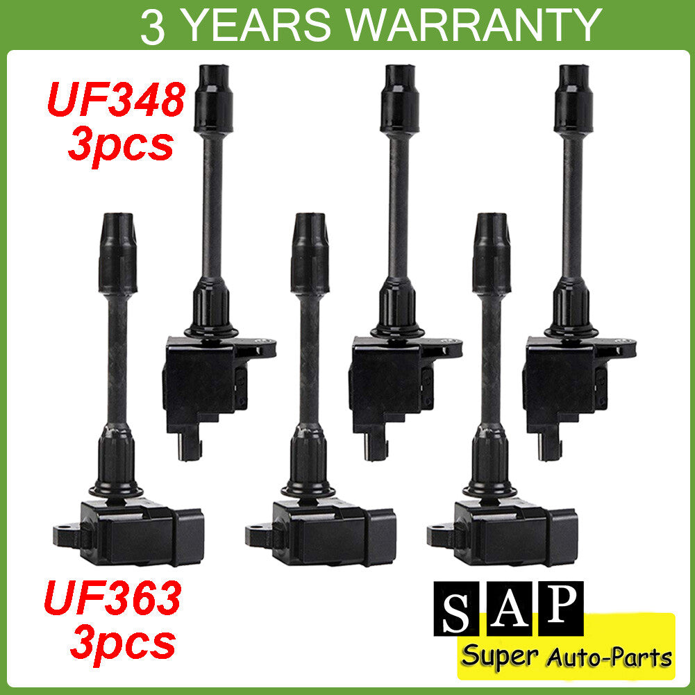 6pcs Front Rear Ignition Coil for Nissan Maxima for Infiniti I30 00-01 UF348 UF363