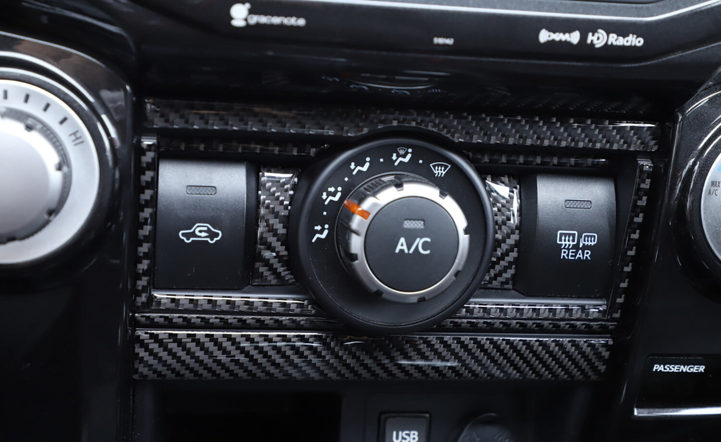 for Toyota 4Runner 2010-2022 Air Conditioner Switch Panel Cover Carbon Fiber
