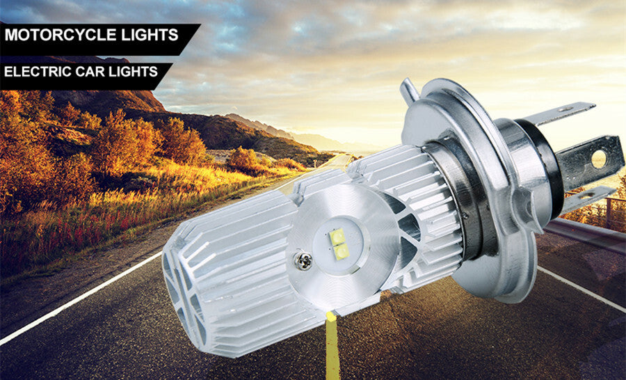 H4 LED Motorcycle Headlight Bulbs 12V Motorbike Headlamp 1400LM Superbright Q