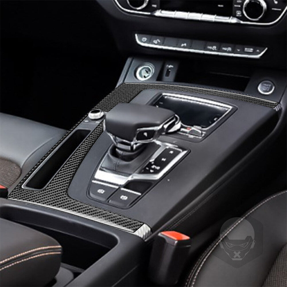 for Audi Q5 Q5L 2018+ RHD Central Control Gear Shift Box Panel Trim Carbon Fiber