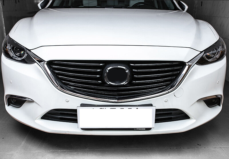 for Mazda 6 Atenza 2017-2018 Carbon Fiber Front Center Mesh Grille Strip Trims